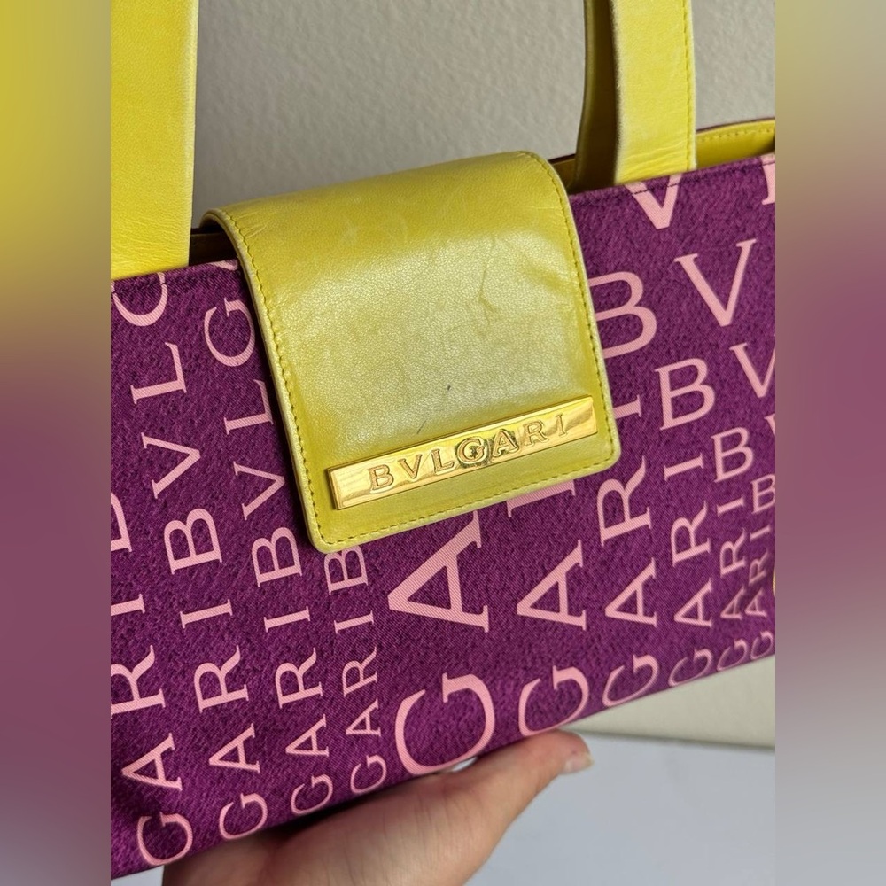 Authentic Bvlgari Logomania Purple and Yellow Handbag in great condition ￼💜 - Picture 10 of 14